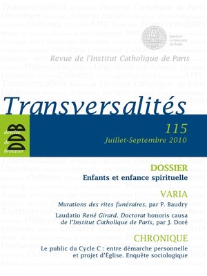 cover image of Transversalités n°115